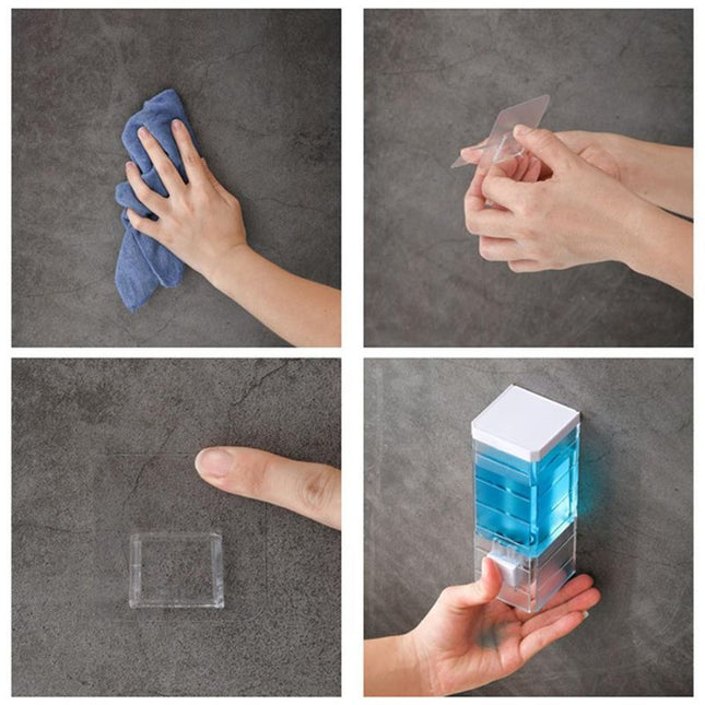 Väggmonterad dispenser för tvål och schampo