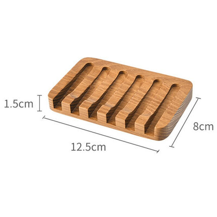 Rektangulär tvålkopp i naturligt trä