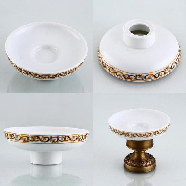 Vintage tvålkopp i kopparfärgad metall