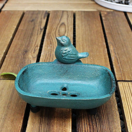 Vintage tvålkopp i gjutjärn med figur