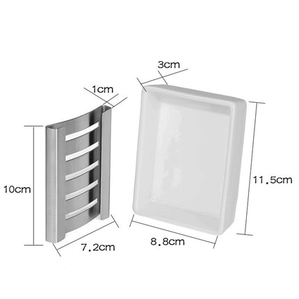 Tvålhållare i keramik och rostfritt stål