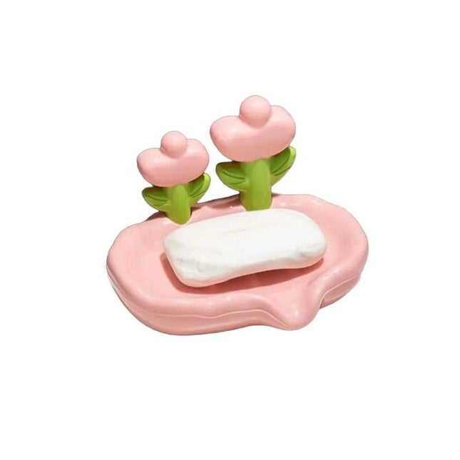 Dekorativ tvålkopp med söt blommönster