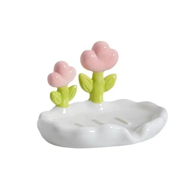 Dekorativ tvålkopp med söt blommönster