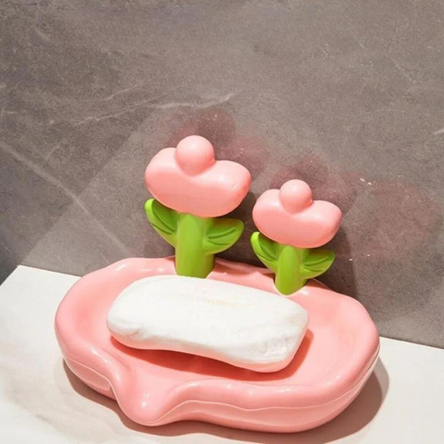 Dekorativ tvålkopp med söt blommönster