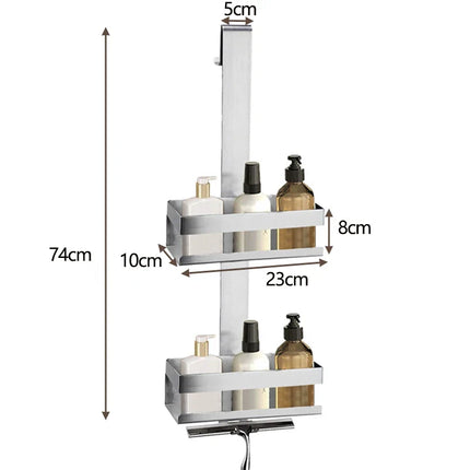 Hängande duschkorg för duschvägg i metall