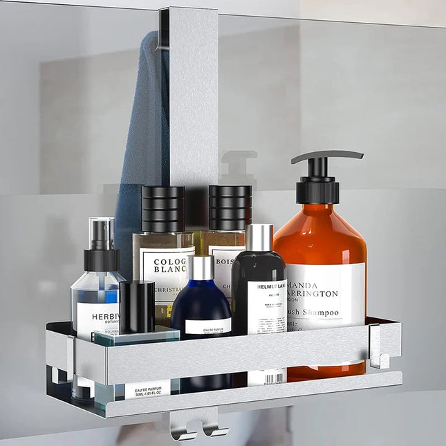 Hängande duschkorg för duschvägg i metall