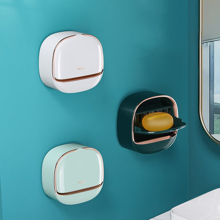 Modern väggmonterad tvålask med lock