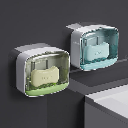 Väggmonterad tvålask med lock självhäftande