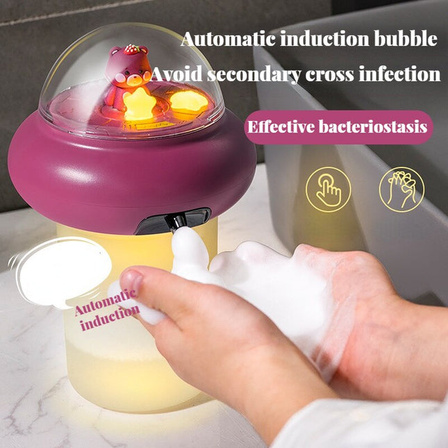 Lila automatisk skumtvålpump för barn