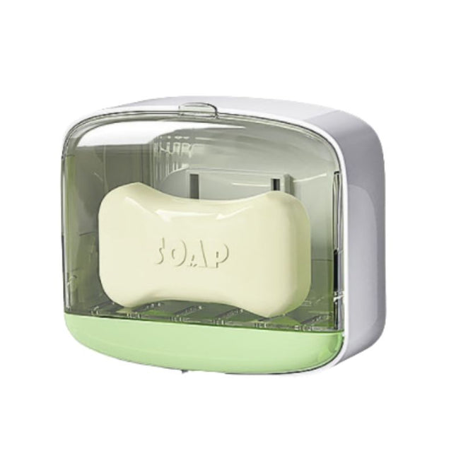 Väggmonterad tvålask med lock självhäftande