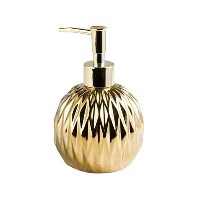 Lyxig guldfärgad tvålpump i keramik