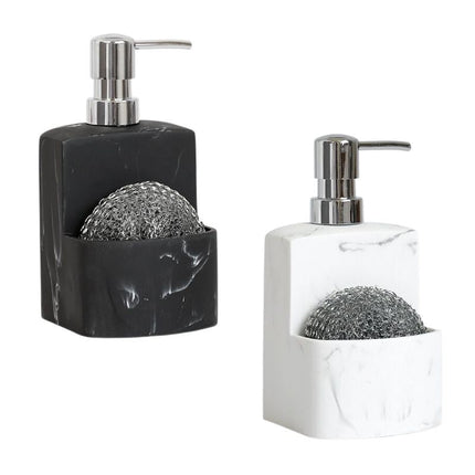 Tvålpump med svamphållare för köksbänken