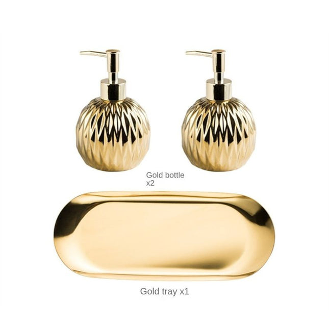 Guldfärgad designtvålpump för badrum