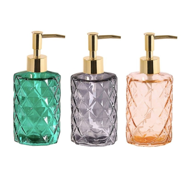 Elegant tvålpump i mönstrat glas