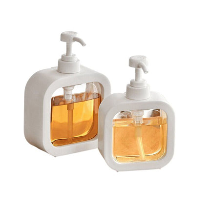 Fyrkantig vit tvålpump för badrum