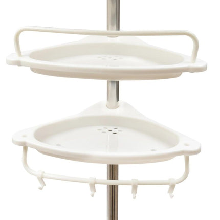 Justerbar teleskopisk hörnhylla för duschen