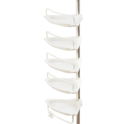 Justerbar teleskopisk hörnhylla för duschen