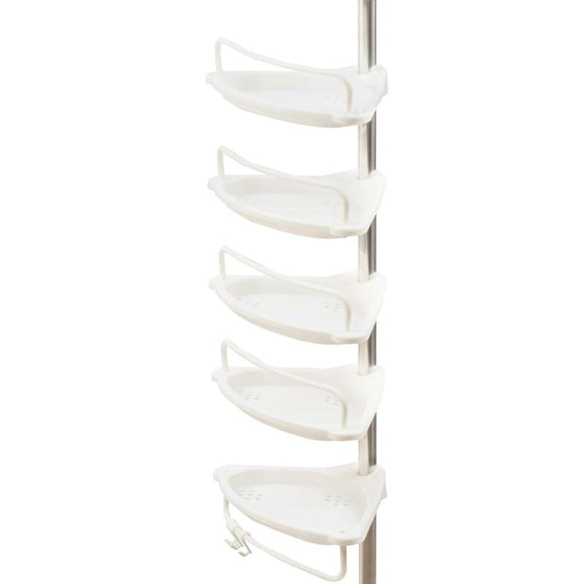 Justerbar teleskopisk hörnhylla för duschen