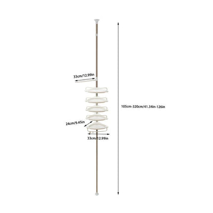 Justerbar teleskopisk hörnhylla för duschen