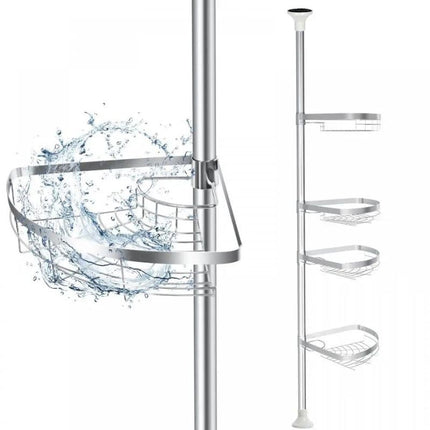 Teleskopisk hörnhylla i rostfritt stål