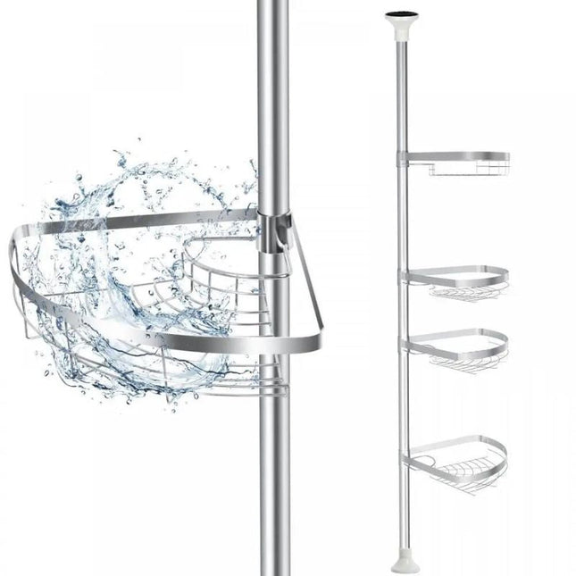 Teleskopisk hörnhylla i rostfritt stål