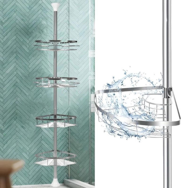 Teleskopisk hörnhylla i rostfritt stål