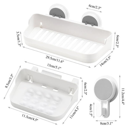 Multifunktionell duschhylla med starka sugproppar