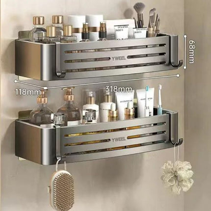 Väggmonterad duschhylla utan borrning