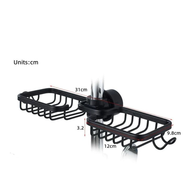 Dubbel tvålhållare för duschstång