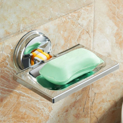Rektangulär tvålhållare med sugpropp för badrum