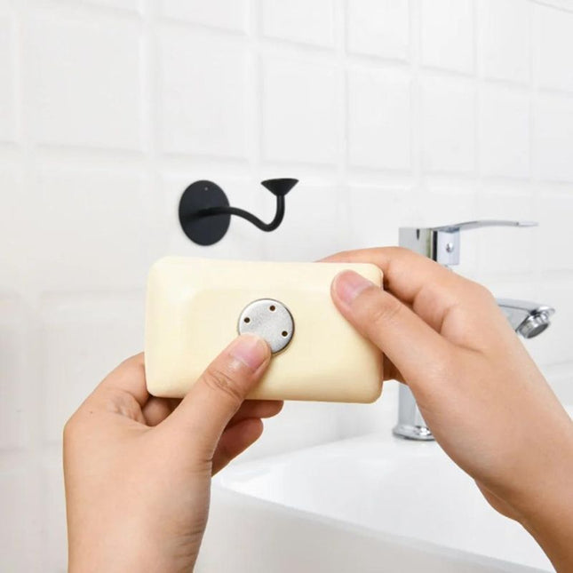 Svart magnetisk tvålhållare för väggmontering