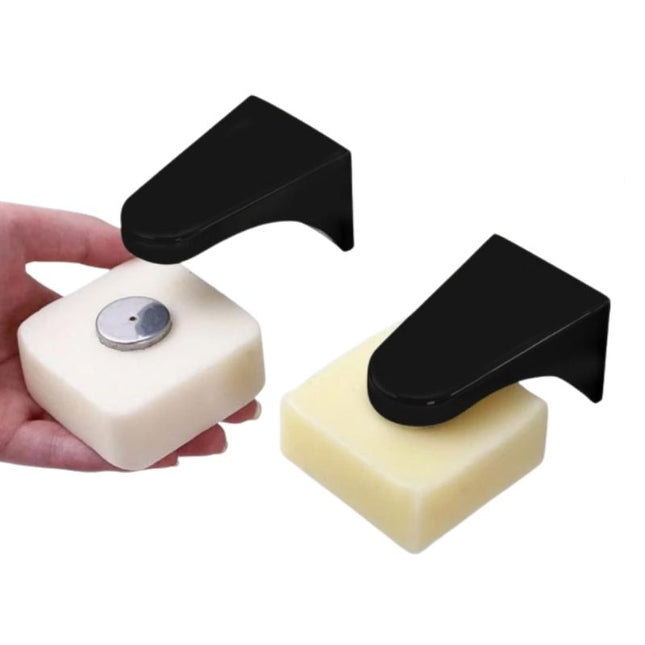 Svart magnetisk tvålhållare 2-pack