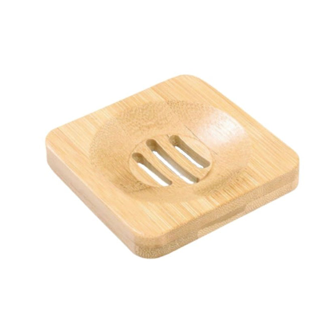 Fyrkantig tvålkopp i solid bambu