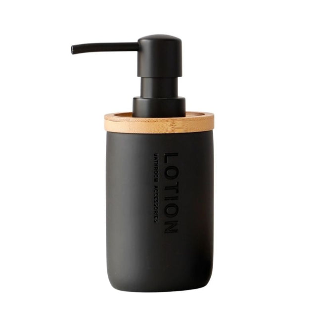 Svart oval tvålkopp med bambugaller