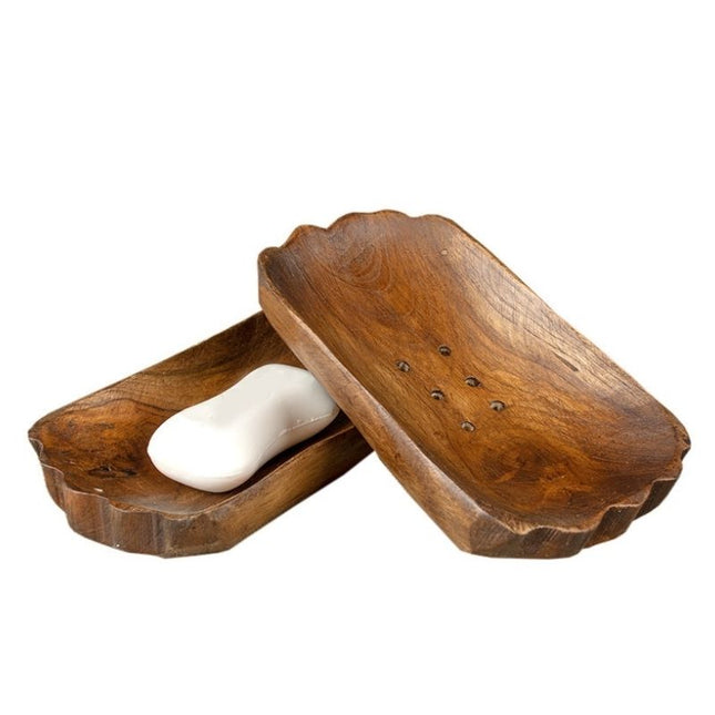 Miljövänlig tvålhållare i mörkt trä