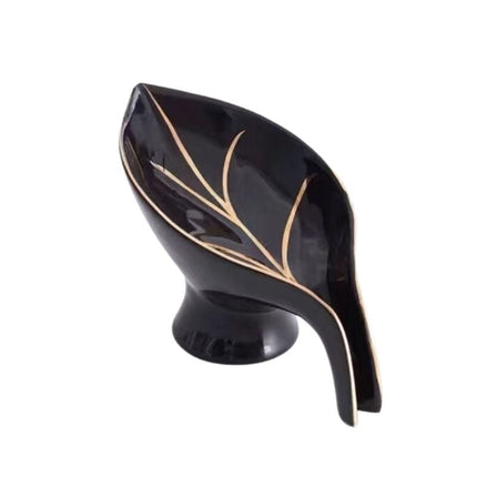 Lövformad tvålkopp i glaserad keramik