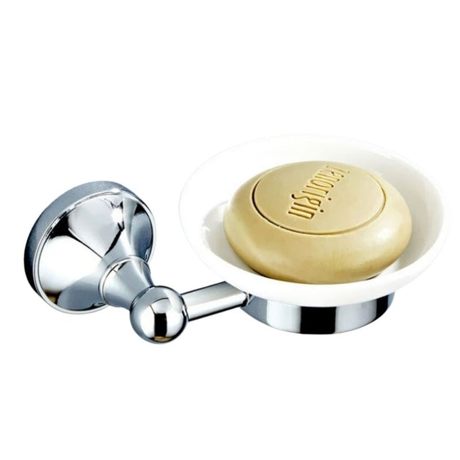 Väggtvålhållare i mässing och keramik