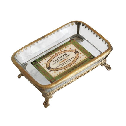 Tvålfat i glas med mässingsram