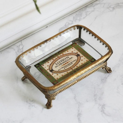 Tvålfat i glas med mässingsram