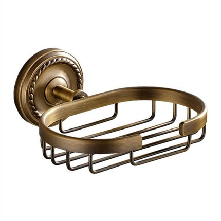 Väggmonterad tvålkorg i antik mässing