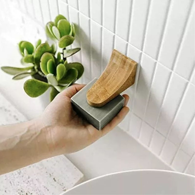 Magnetisk tvålhållare i ljust trä