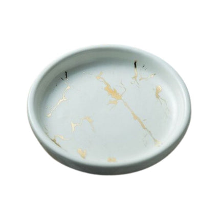 Rund tvålkopp i svart marmorimitation