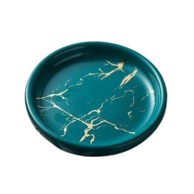 Rund tvålkopp i svart marmorimitation