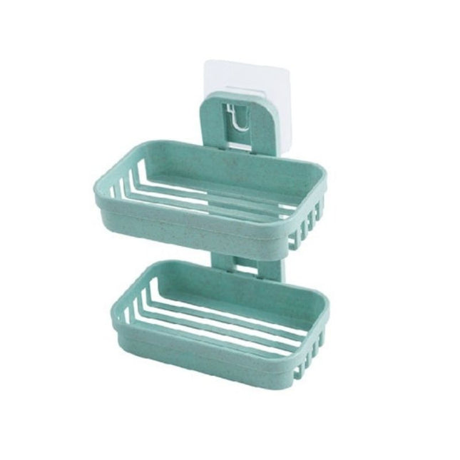 Dubbel väggmonterad tvålhållare för dusch