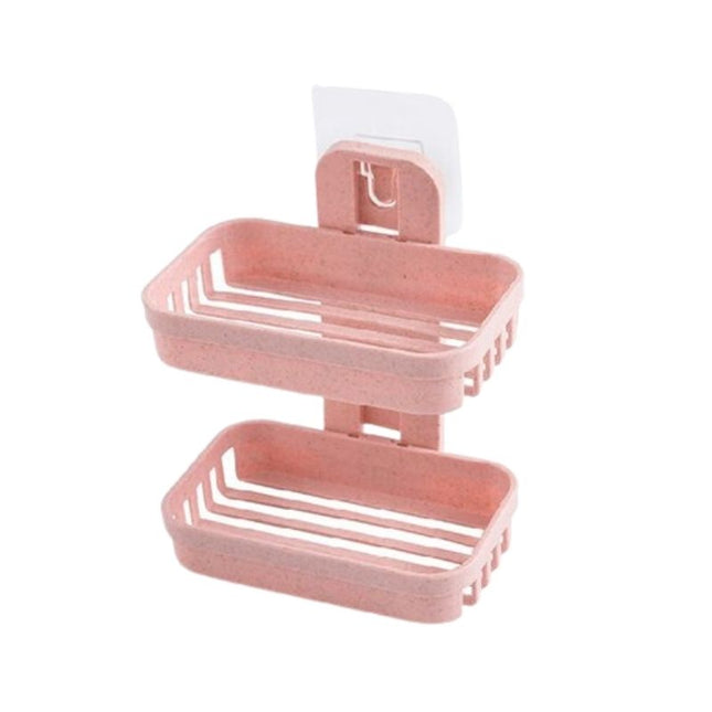 Dubbel väggmonterad tvålhållare för dusch