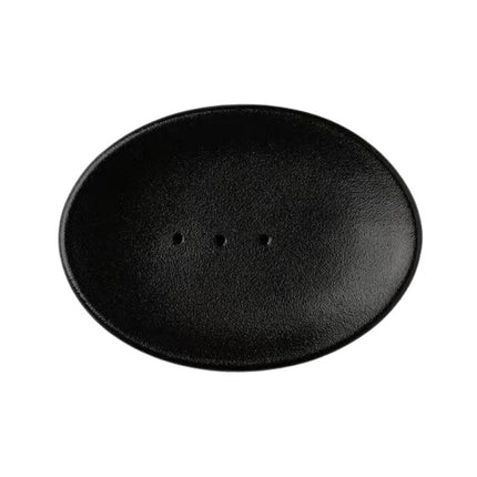 Vit oval tvålkopp med dräneringshål