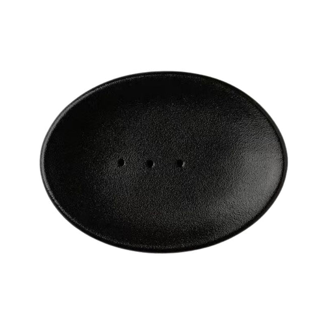 Vit oval tvålkopp med dräneringshål