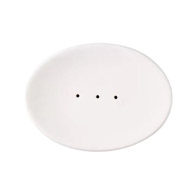 Vit oval tvålkopp med dräneringshål