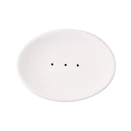 Vit oval tvålkopp med dräneringshål