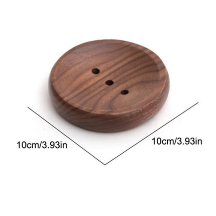 Rund tvålhållare av naturligt trä